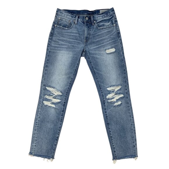 All Saints Muse Slim Destroy Jean 26 Blue Distressed Ripped Low Rise Slim Leg - Picture 1 of 12